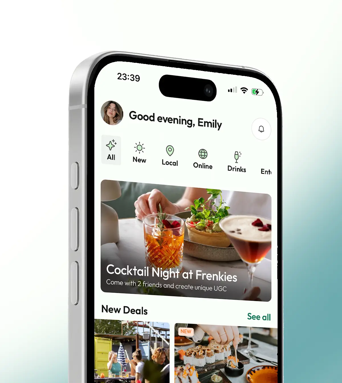 Mockup of the Creator interface from Barter application